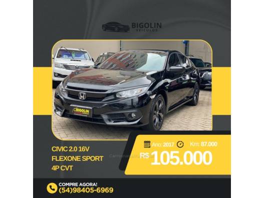 HONDA - CIVIC - 2017/2017 - Preta - R$ 105.000,00