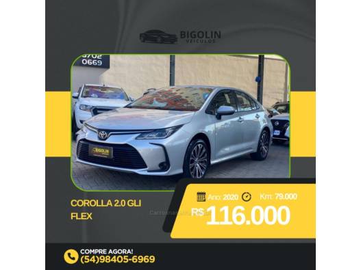 TOYOTA - COROLLA - 2020/2020 - Cinza - R$ 116.000,00