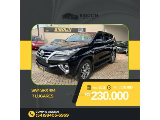 TOYOTA - HILUX SW4 - 2018/2018 - Preta - R$ 230.000,00