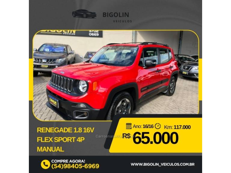 JEEP - RENEGADE - 2016/2016 - Vermelha - R$ 65.000,00