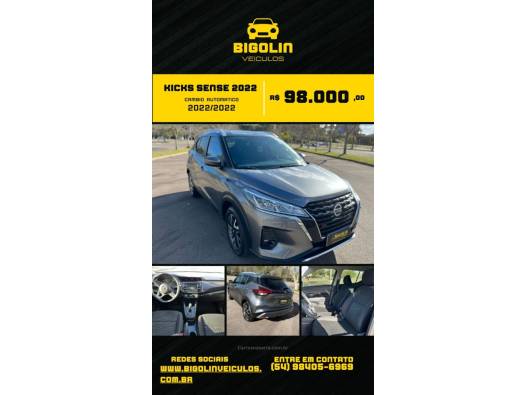 NISSAN - KICKS - 2022/2022 - Cinza - R$ 98.000,00